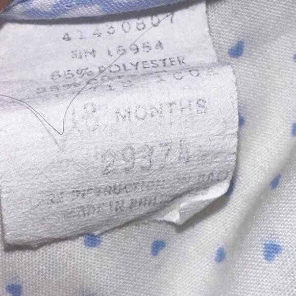 Vintage Mayfair Dress 18m - Floral Blue/White Pinafore, Peter Pan Collar - Picture 6 of 14